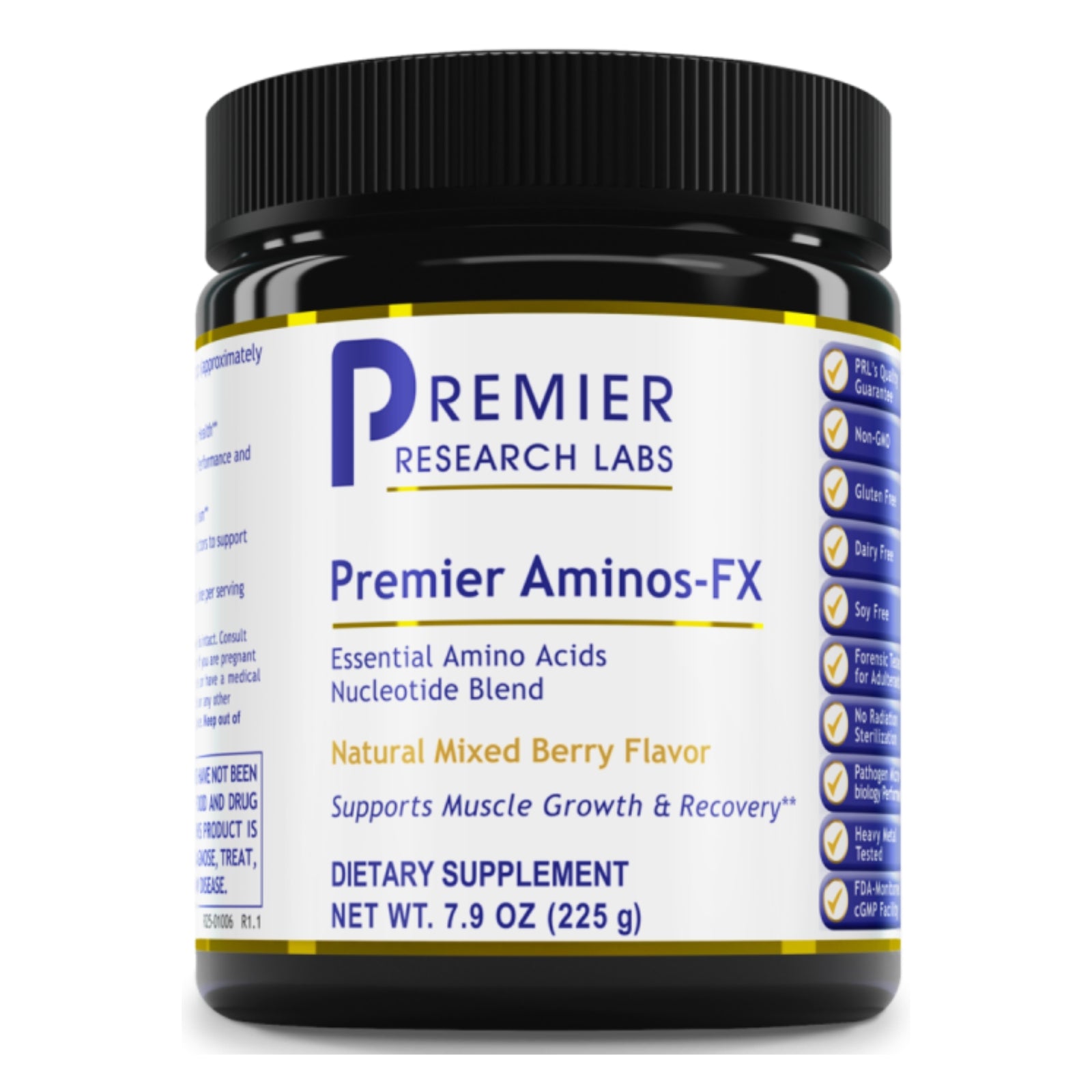 Premier Research Labs, Premier Aminos-FX, Mixed Berry Flavor, 7.9 oz (225 g) UPC 807735721015 | Hilife Vitamins